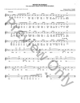 Never On Sunday piano sheet music cover